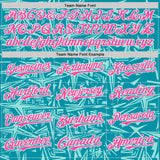 Custom Teal Pink Ice Blue-White Geometric Cyber Starburst Authentic Baseball Jersey
