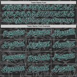 Custom Black Steel Gray-Ice Blue Geometric Cyber Starburst Authentic Baseball Jersey