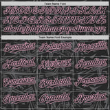 Custom Black Steel Gray-Light Pink Geometric Cyber Starburst Authentic Baseball Jersey