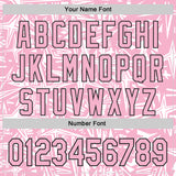 Custom Light Pink White-Black Geometric Cyber Starburst Authentic Baseball Jersey