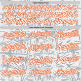 Custom White Gray-Orange Geometric Cyber Starburst Authentic Baseball Jersey