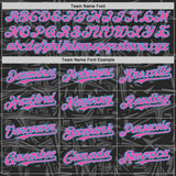 Custom Black Pink Steel Gray-Sky Blue Geometric Cyber Starburst Authentic Baseball Jersey