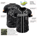 Custom Black Steel Gray-White Geometric Cyber Starburst Authentic Baseball Jersey