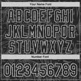 Custom Black Steel Gray-White Geometric Cyber Starburst Authentic Baseball Jersey