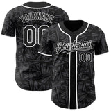 Custom Black Steel Gray-White Geometric Cyber Starburst Authentic Baseball Jersey