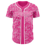 Custom Pink Light Pink-White Geometric Cyber Starburst Authentic Baseball Jersey