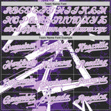 Custom Black White-Light Purple Geometric Shards Dot Grid Authentic Baseball Jersey