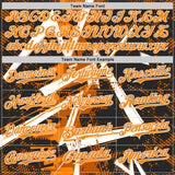 Custom Black White-Bay Orange Geometric Shards Dot Grid Authentic Baseball Jersey