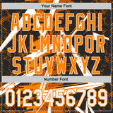 Custom Black White-Bay Orange Geometric Shards Dot Grid Authentic Baseball Jersey