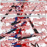 Custom White Black Red-Royal Geometric Shards Dot Grid Authentic Baseball Jersey
