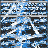 Custom Black White Gray-Electric Blue Geometric Shards Dot Grid Authentic Baseball Jersey