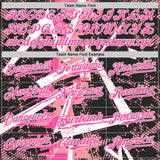 Custom Black White Medium Pink-Pink Geometric Shards Dot Grid Authentic Baseball Jersey