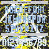 Custom Black White Light Yellow-Light Blue Geometric Shards Dot Grid Authentic Baseball Jersey