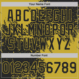 Custom Black-Old Gold Abstract Brush Stroke Performance T-Shirt