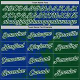 Custom Royal Green-White Abstract Brush Stroke Performance T-Shirt