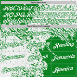 Custom White-Grass Green Abstract Brush Stroke Performance T-Shirt