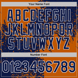 Custom Navy Texas Orange-White Abstract Brush Stroke Performance T-Shirt