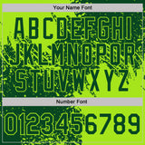 Custom Green-Neon Green Abstract Brush Stroke Performance T-Shirt