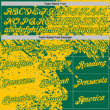 Custom Yellow-Kelly Green Abstract Brush Stroke Performance T-Shirt