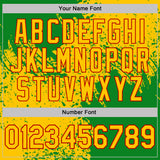 Custom Yellow Grass Green-Red Abstract Brush Stroke Performance T-Shirt