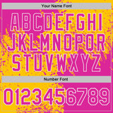 Custom Yellow Deep Pink-White Abstract Brush Stroke Performance T-Shirt