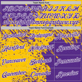 Custom Yellow Purple-White Abstract Brush Stroke Performance T-Shirt