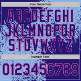 Custom Light Blue Dark Purple-Pink Abstract Brush Stroke Performance T-Shirt