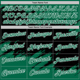 Custom Kelly Green Black-White Abstract Brush Stroke Splatter Performance T-Shirt