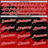 Custom Red Black-White Abstract Brush Stroke Splatter Performance T-Shirt