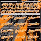 Custom Black Bay Orange Steel Gray-White Abstract Brush Stroke Splatter Performance T-Shirt