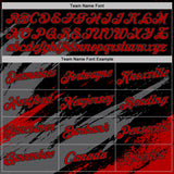 Custom Black Red Steel Gray-White Abstract Brush Stroke Splatter Performance T-Shirt