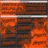 Custom Black-Orange Abstract Brush Stroke Authentic Baseball Jersey