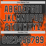 Custom Black Orange-White Abstract Brush Stroke Authentic Baseball Jersey