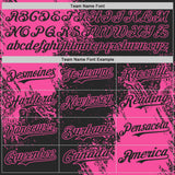 Custom Black-Pink Abstract Brush Stroke Authentic Baseball Jersey