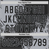 Custom Black-Gray Abstract Brush Stroke Authentic Baseball Jersey