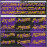 Custom Black Purple-Yellow Abstract Brush Stroke Authentic Baseball Jersey