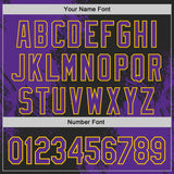 Custom Black Purple-Yellow Abstract Brush Stroke Authentic Baseball Jersey