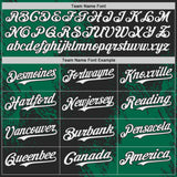 Custom Black White-Kelly Green Abstract Brush Stroke Authentic Baseball Jersey
