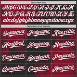 Custom Black White-Crimson Abstract Brush Stroke Authentic Baseball Jersey