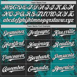 Custom Black White-Teal Abstract Brush Stroke Authentic Baseball Jersey