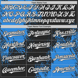 Custom Black White-Electric Blue Abstract Brush Stroke Authentic Baseball Jersey