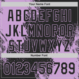Custom Black-Light Purple Abstract Brush Stroke Authentic Baseball Jersey