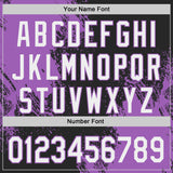 Custom Black White-Medium Purple Abstract Brush Stroke Authentic Baseball Jersey