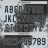 Custom Black-Silver Abstract Brush Stroke Authentic Baseball Jersey