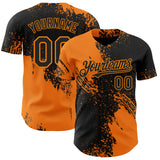 Custom Black-Bay Orange Abstract Brush Stroke Authentic Baseball Jersey
