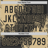 Custom Black-Vegas Gold Abstract Brush Stroke Authentic Baseball Jersey
