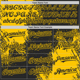 Custom Black-Yellow Abstract Brush Stroke Authentic Baseball Jersey