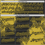 Custom Black-Old Gold Abstract Brush Stroke Authentic Baseball Jersey