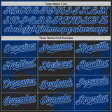 Custom Black US Navy Blue-Light Blue Abstract Brush Stroke Authentic Baseball Jersey