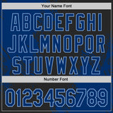 Custom Black US Navy Blue-Light Blue Abstract Brush Stroke Authentic Baseball Jersey